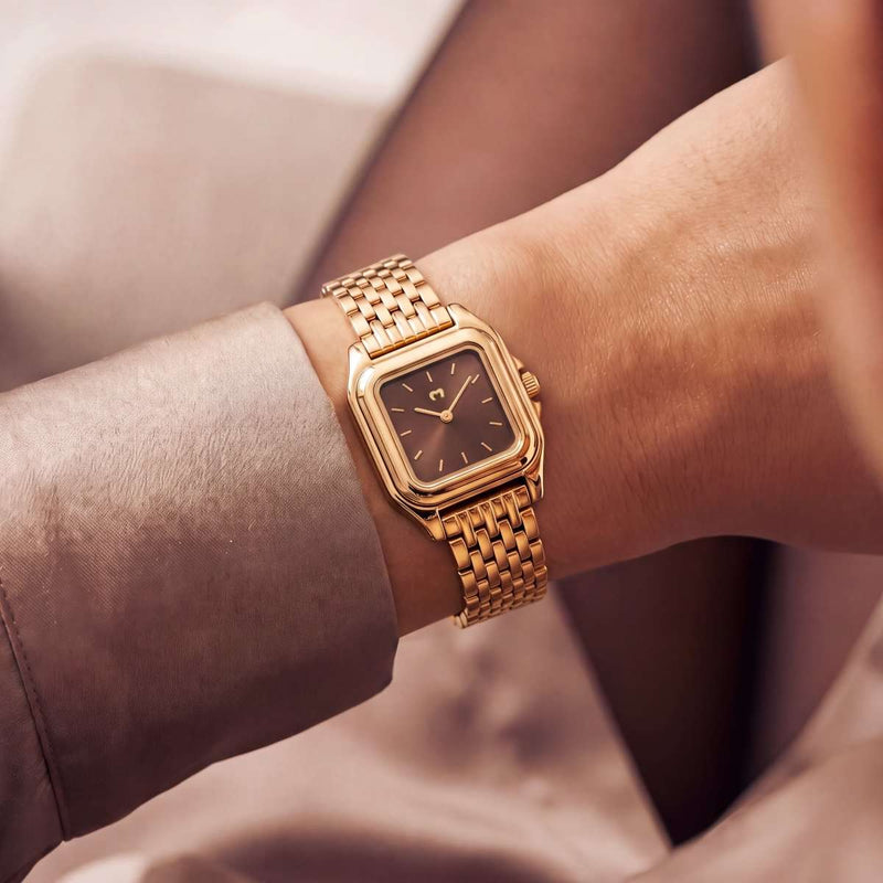 Reloj ~ Hampton Gold-Brown