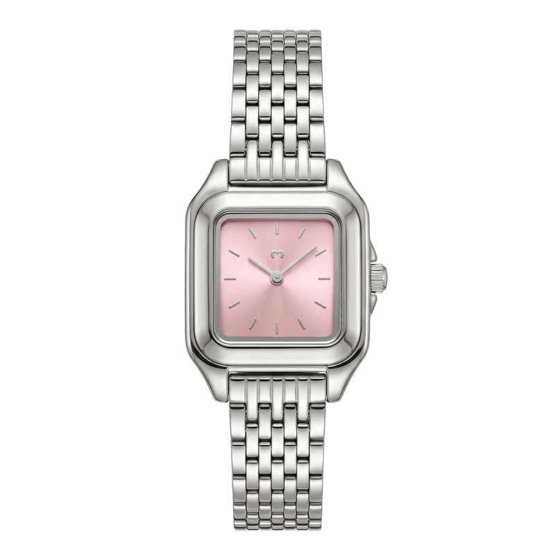 Reloj ~ Hampton Silver-Pink