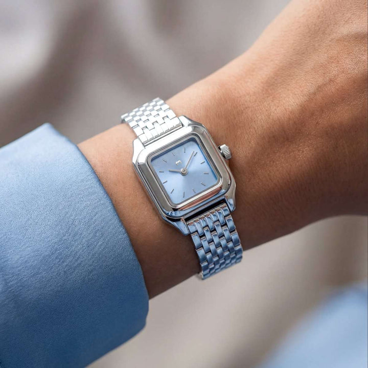 Reloj ~ Hampton Silver-Soft Blue