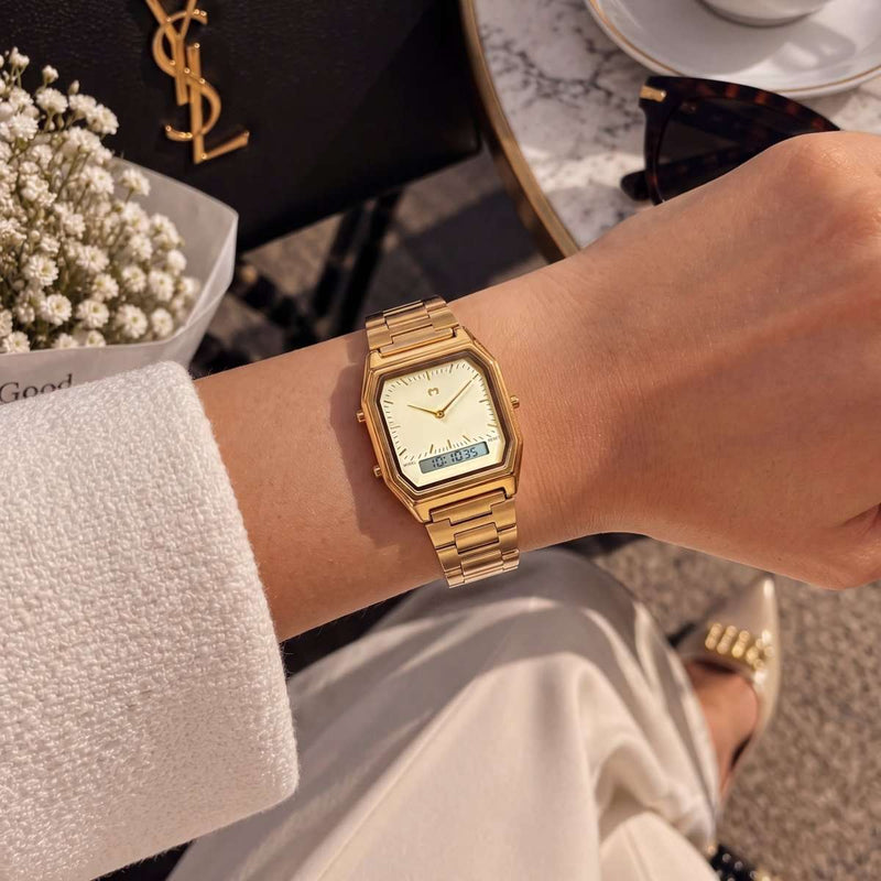 Reloj Vintage Retro ~ Gold-Beige