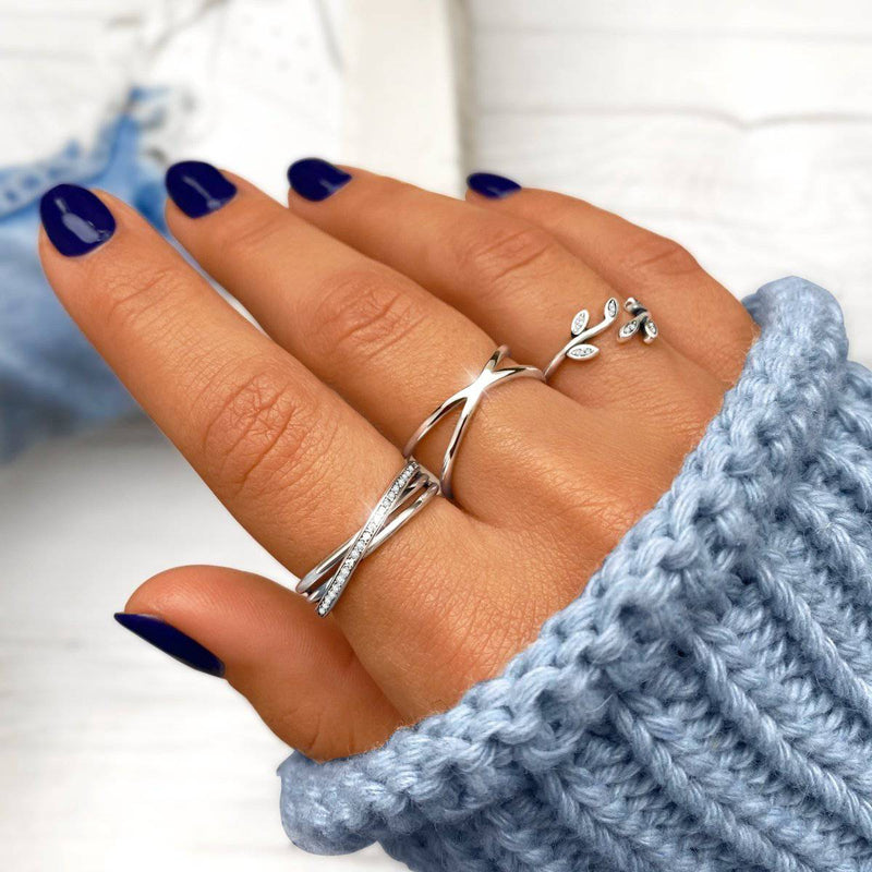 Anillo Hojitas Brillantes - LePetiteMarie