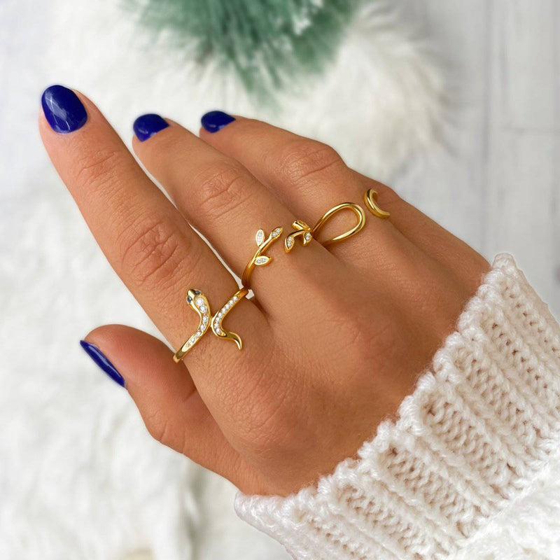 Anillo Hojitas Brillantes - LePetiteMarie