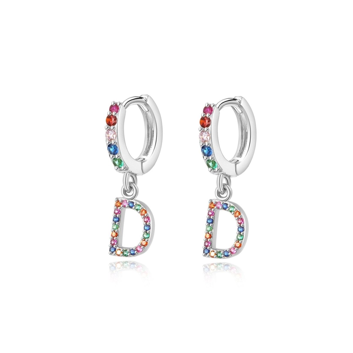 Pendientes Inicial Rainbow - Hoops - LePetiteMarie