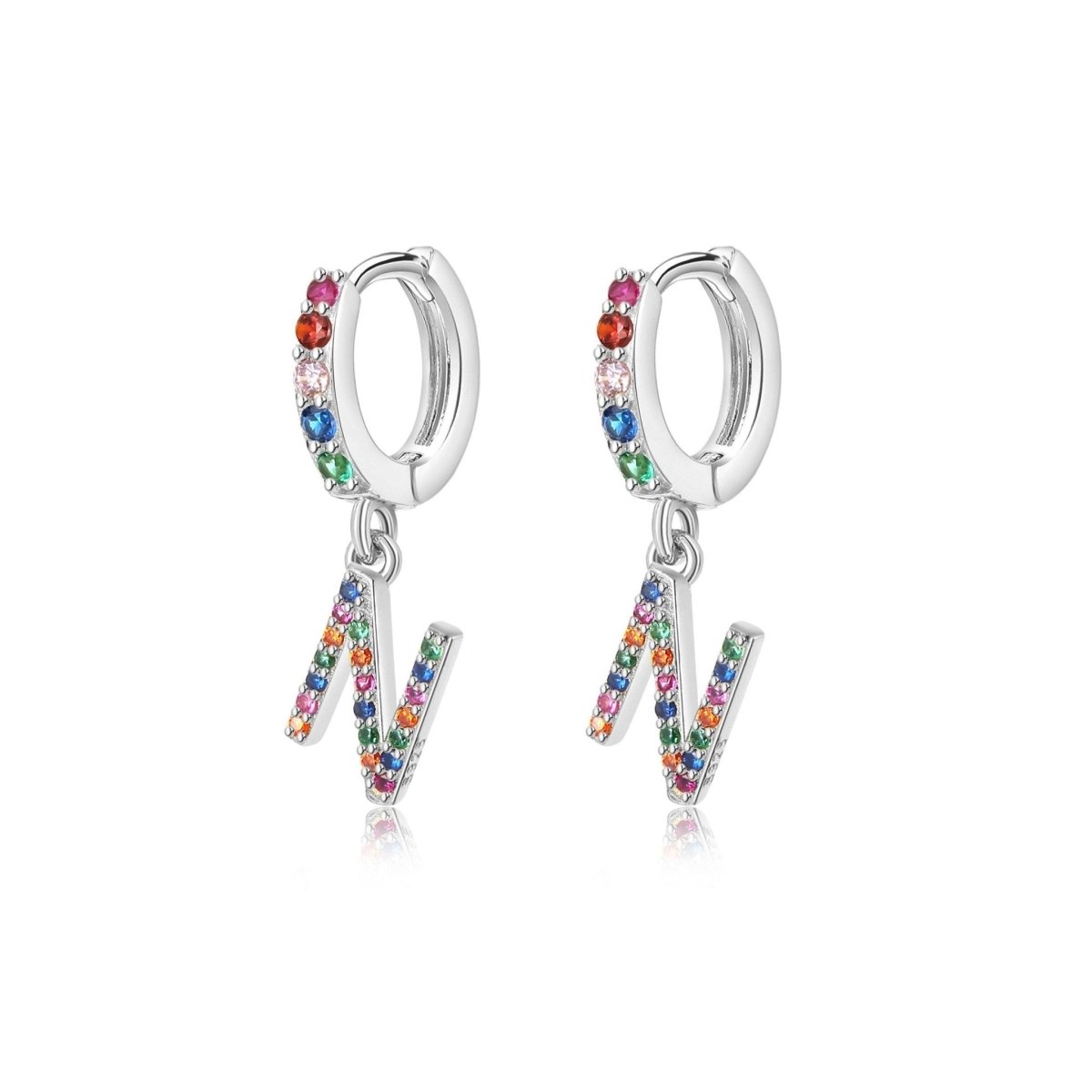 Pendientes Inicial Rainbow - Hoops - LePetiteMarie