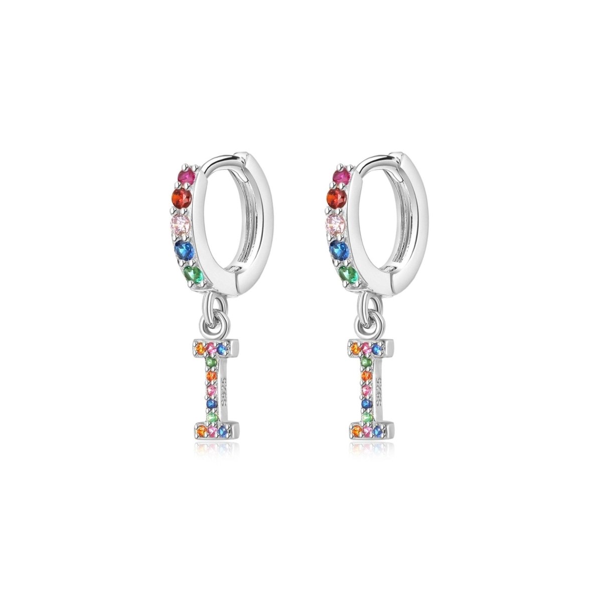 Pendientes Inicial Rainbow - Hoops - LePetiteMarie