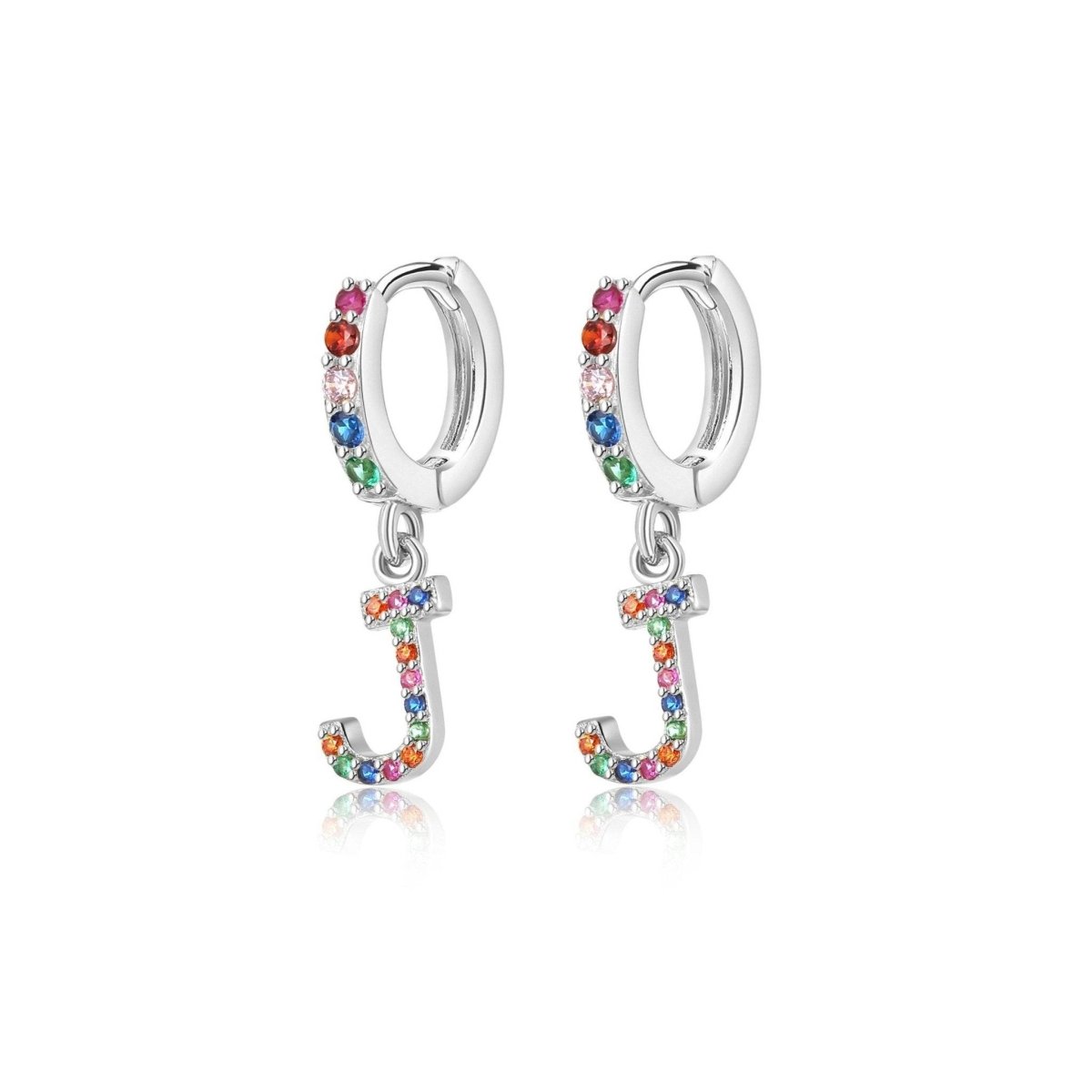 Pendientes Inicial Rainbow - Hoops - LePetiteMarie