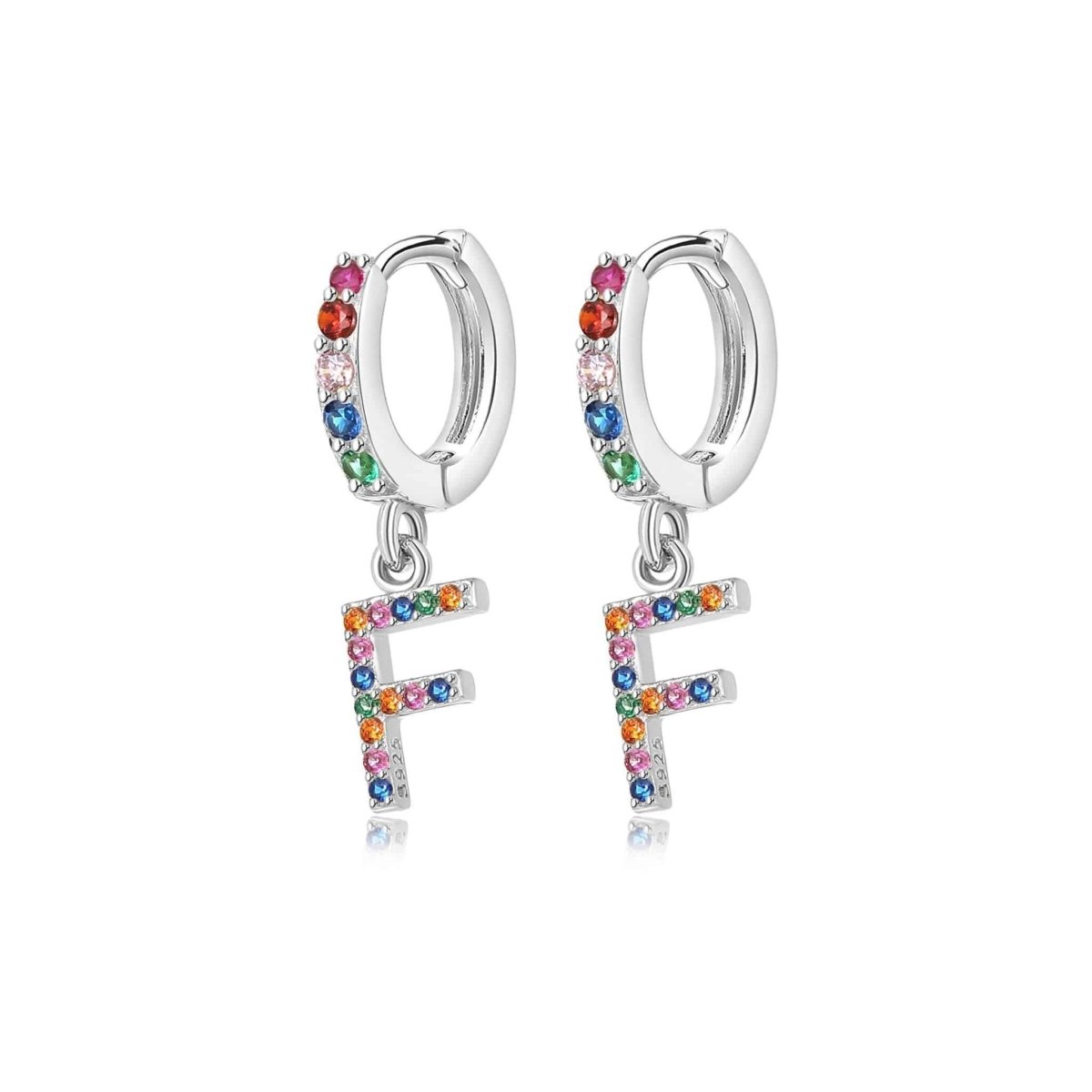 Pendientes Inicial Rainbow - Hoops - LePetiteMarie