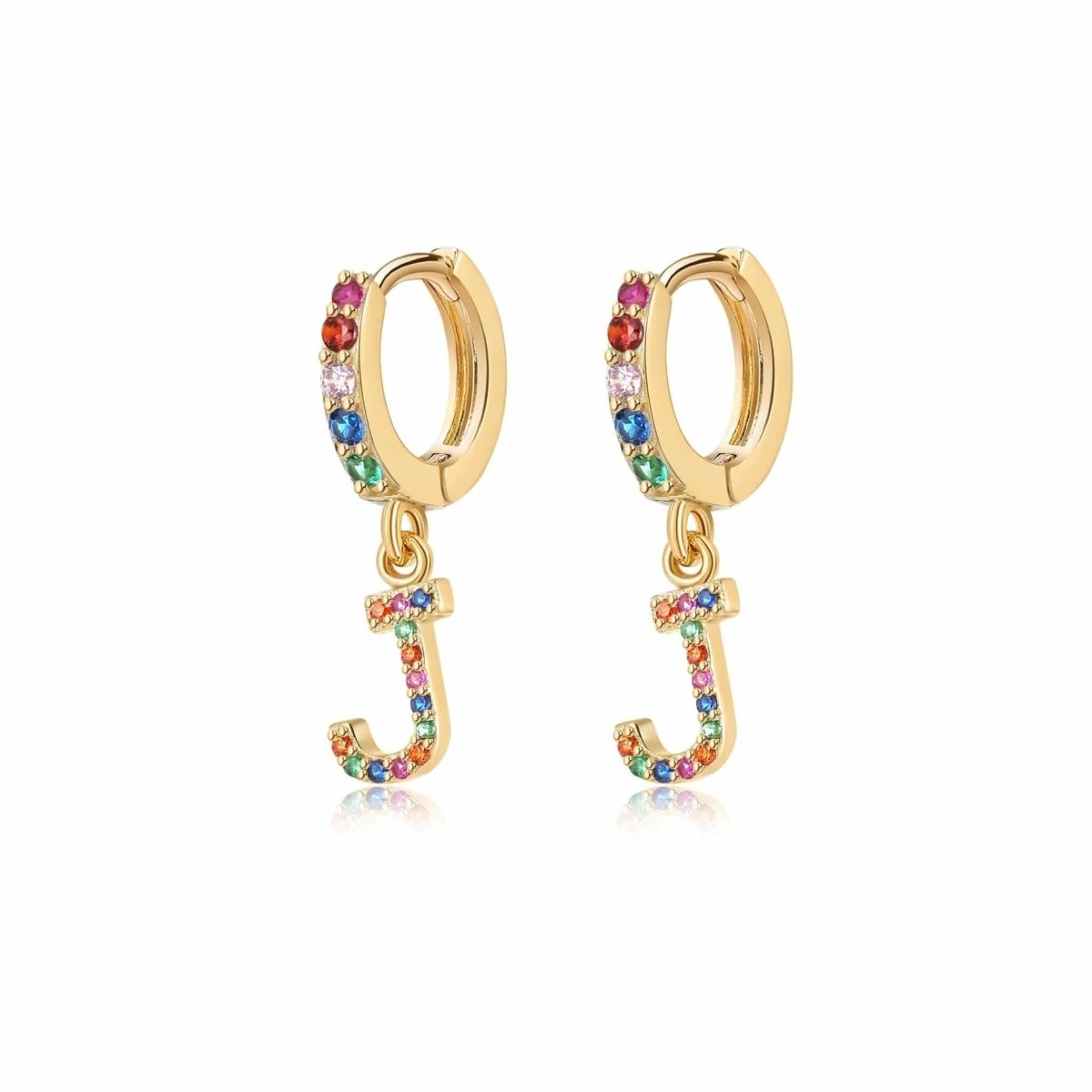 Pendientes Inicial Rainbow - Hoops - LePetiteMarie