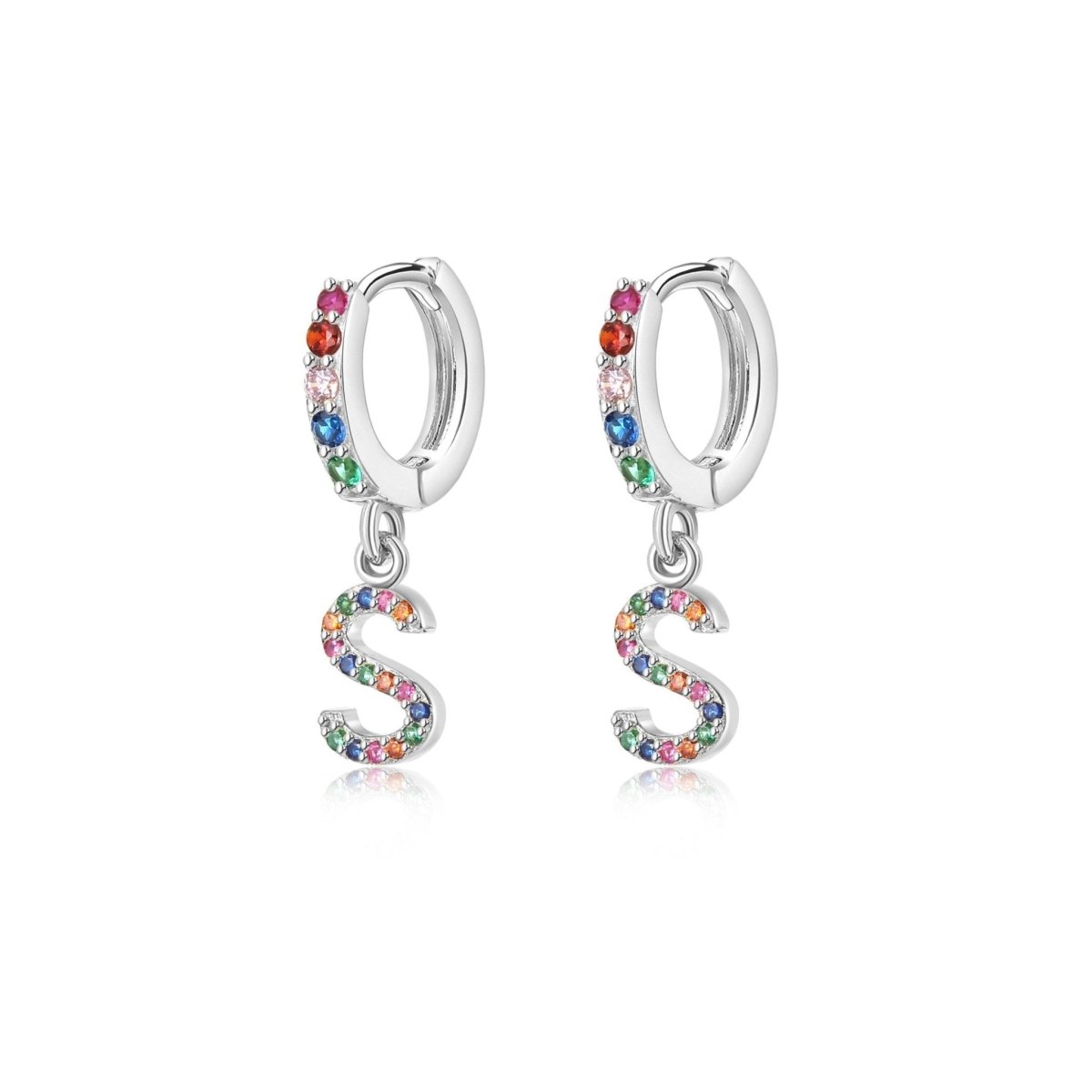 Pendientes Inicial Rainbow - Hoops - LePetiteMarie