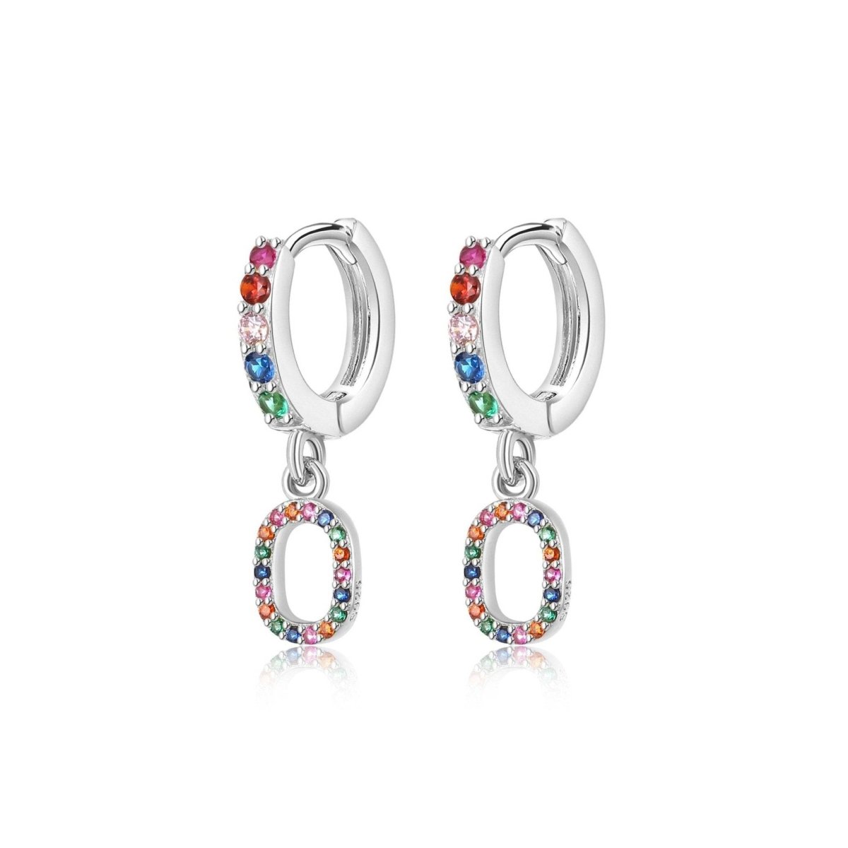 Pendientes Inicial Rainbow - Hoops - LePetiteMarie
