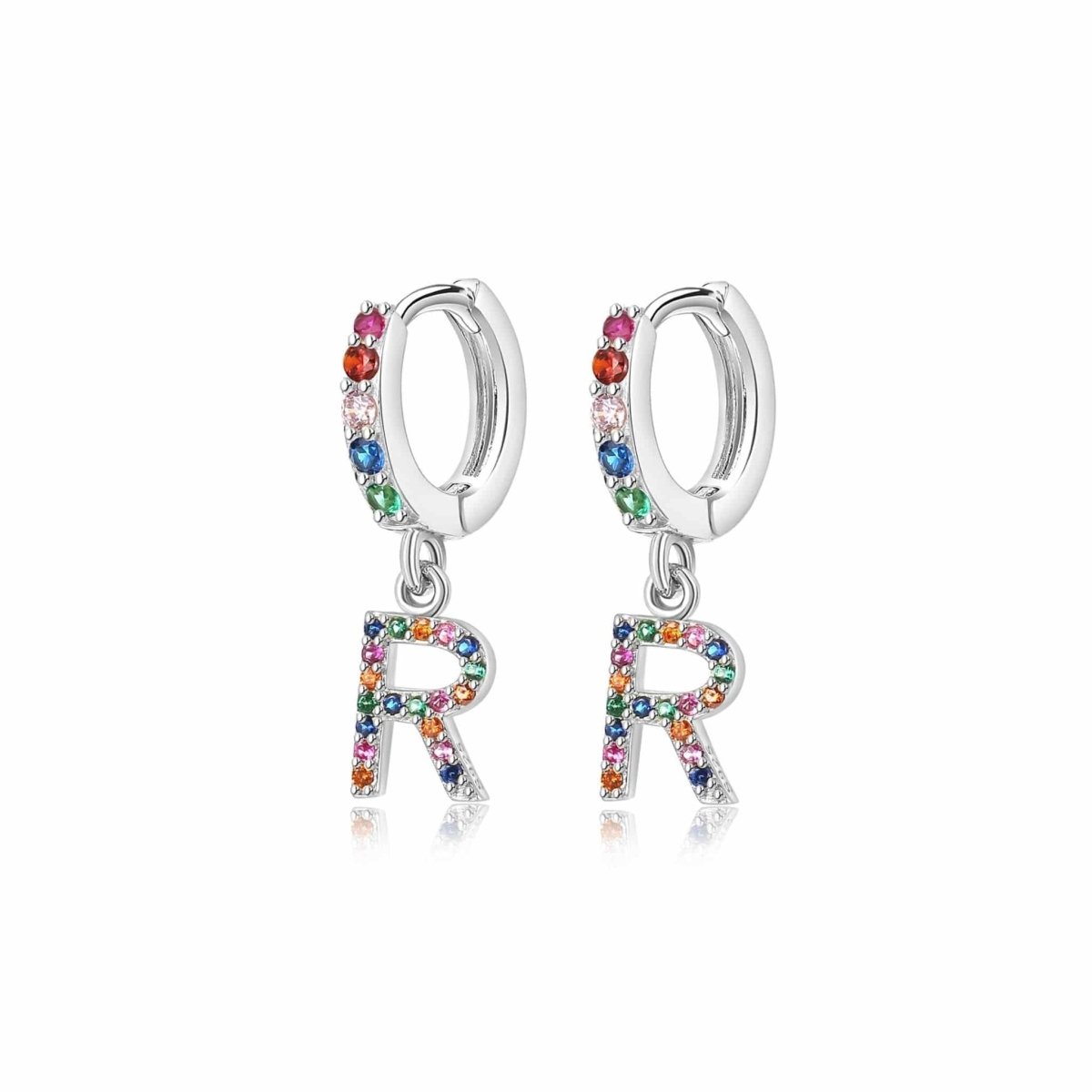 Pendientes Inicial Rainbow - Hoops - LePetiteMarie
