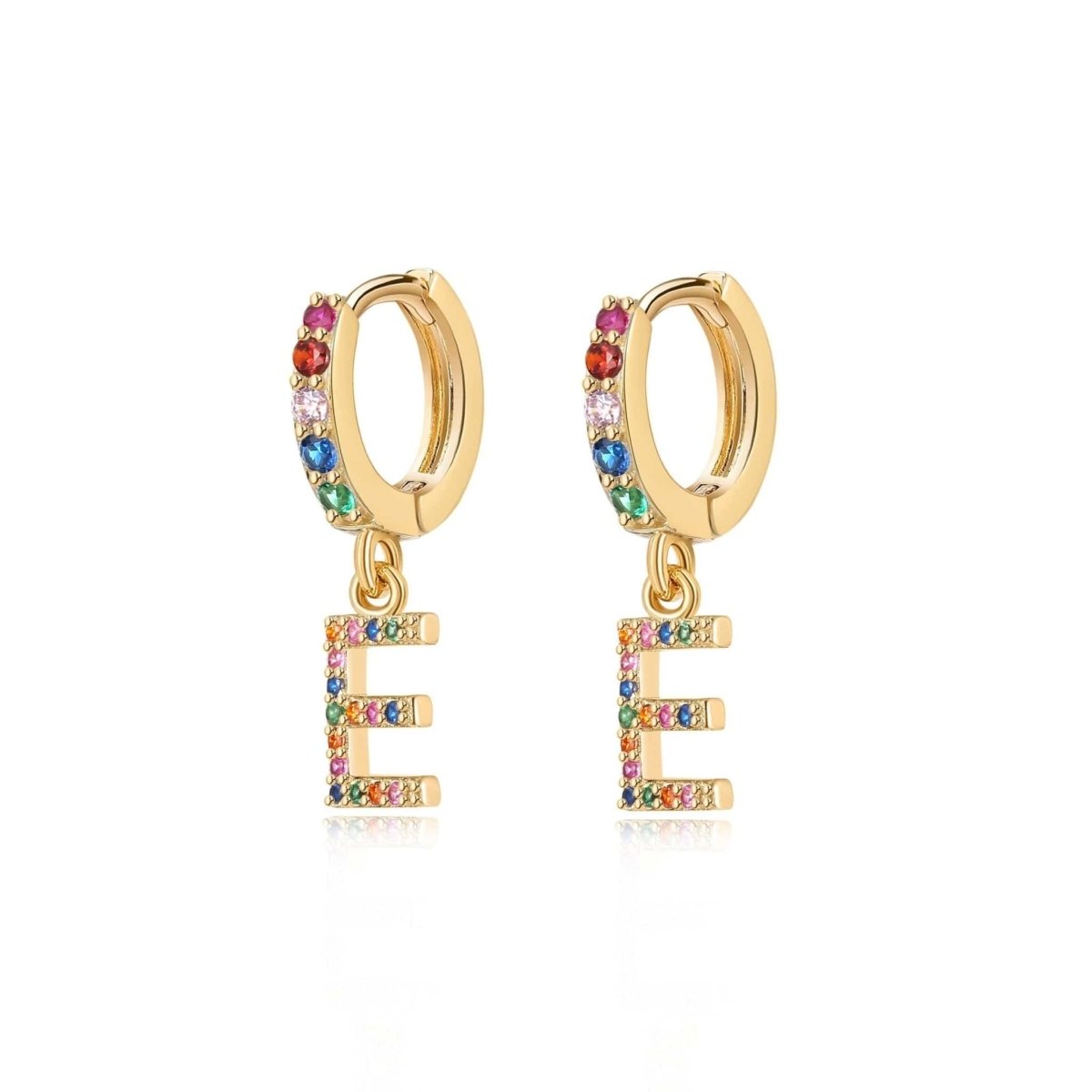 Pendientes Inicial Rainbow - Hoops - LePetiteMarie