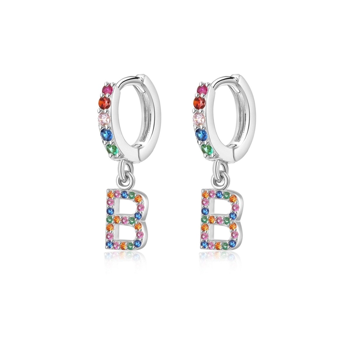 Pendientes Inicial Rainbow - Hoops - LePetiteMarie