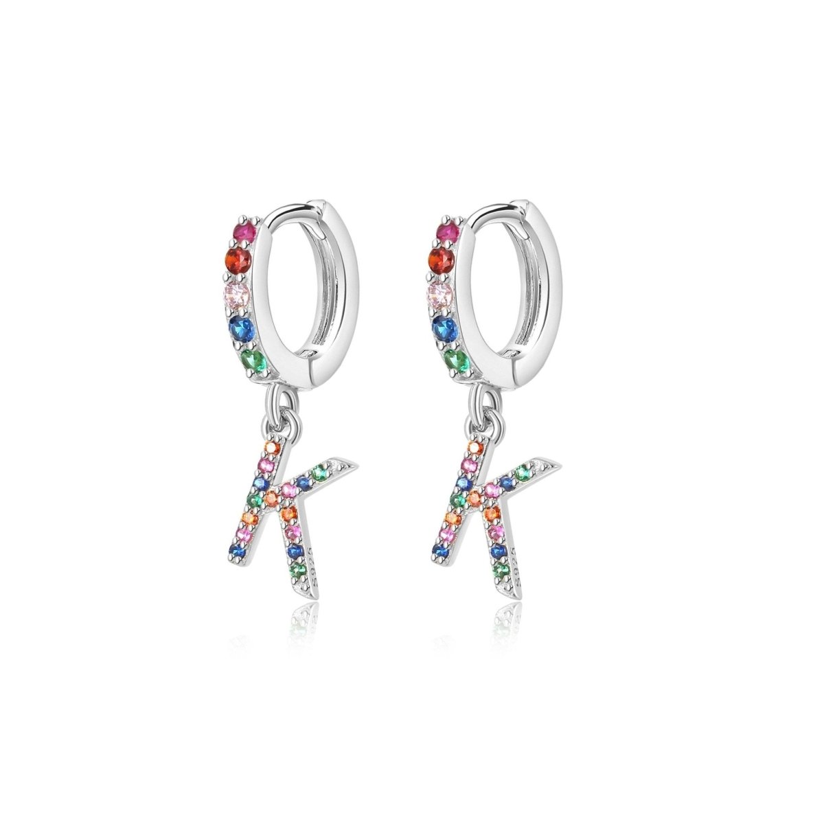 Pendientes Inicial Rainbow - Hoops - LePetiteMarie