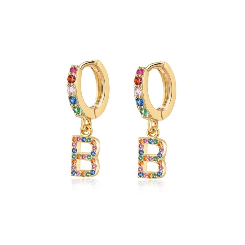 Pendientes Inicial Rainbow - Hoops - LePetiteMarie