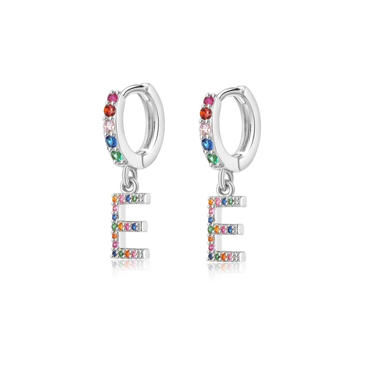 Pendientes Inicial Rainbow - Hoops - LePetiteMarie