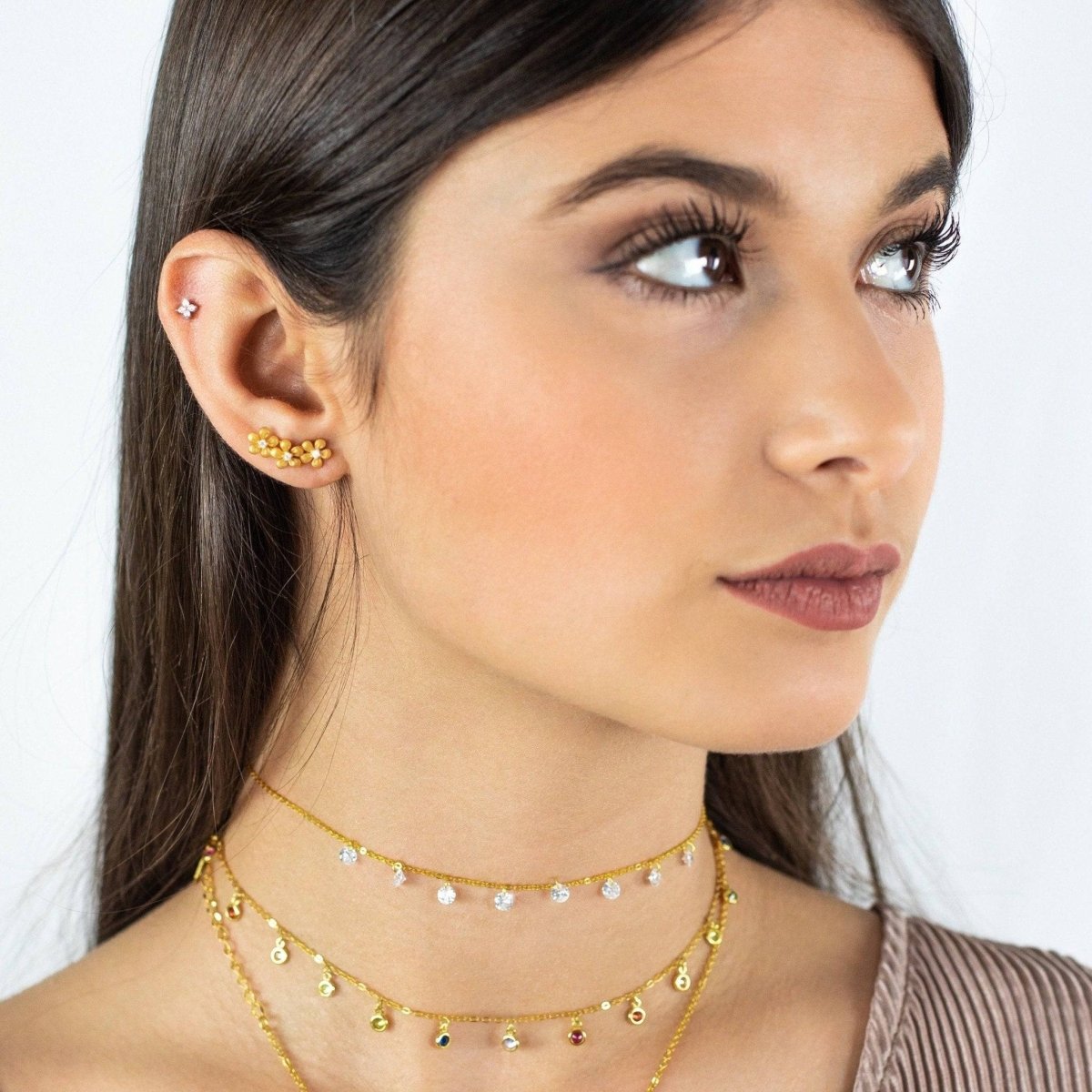 Pendientes Mini Flor Cristal - LePetiteMarie