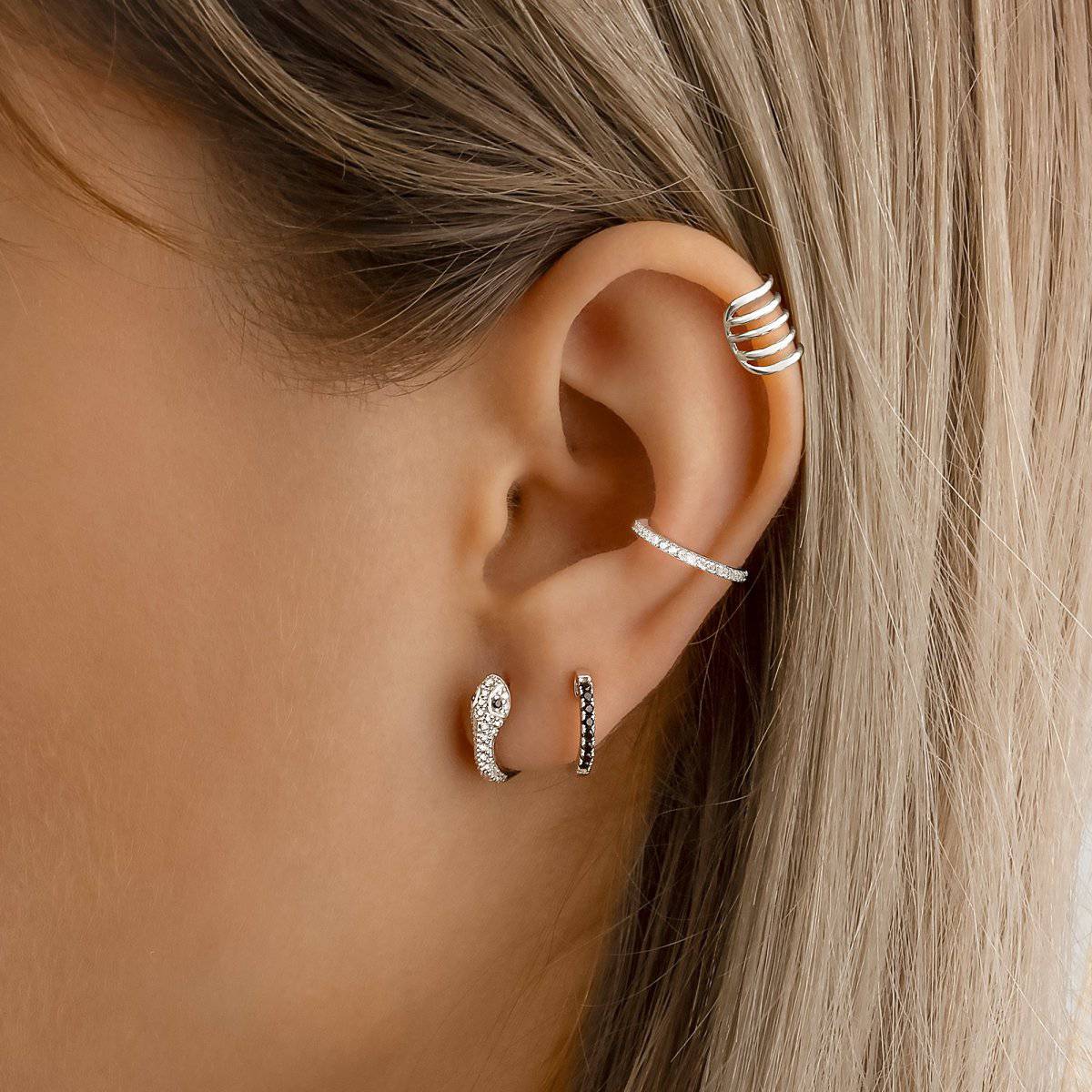 Pendientes Silver Snake - LePetiteMarie